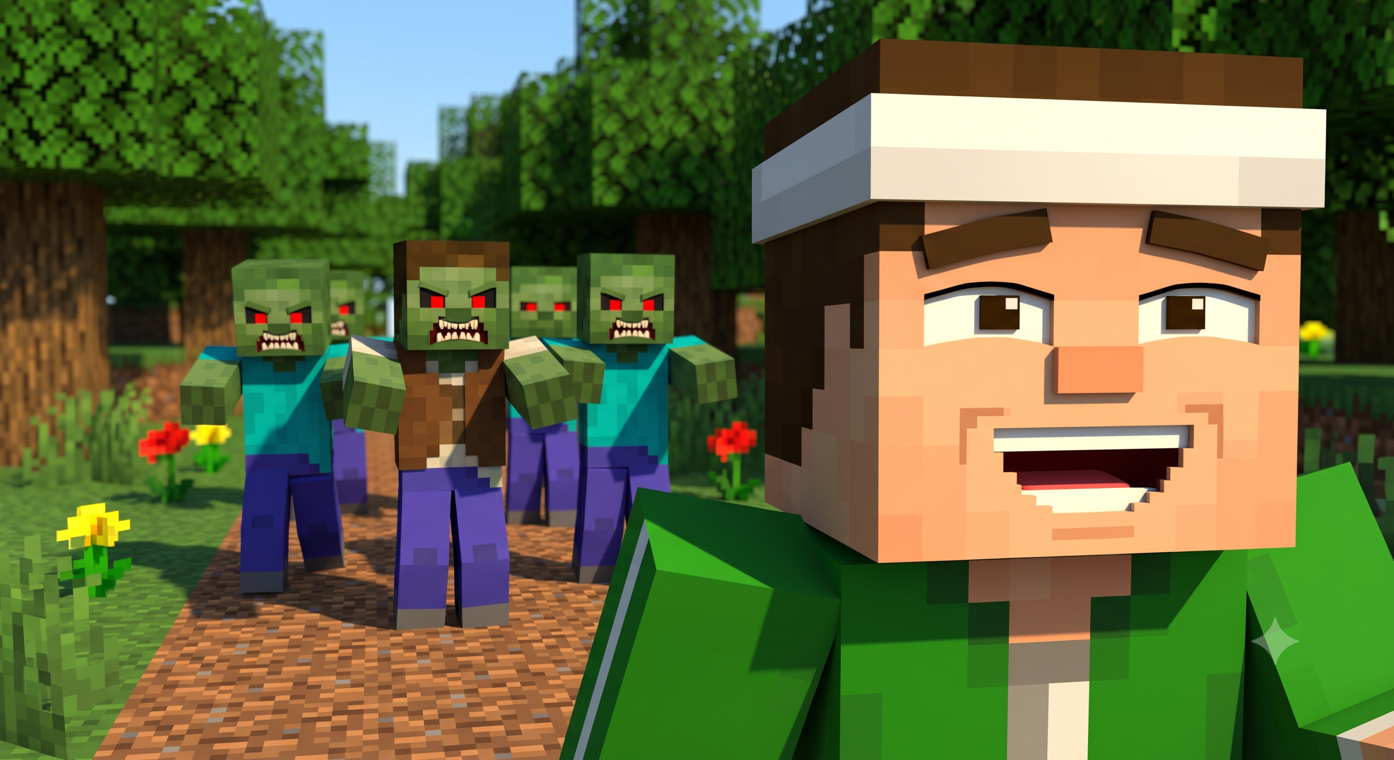 Escaping a zombie in Run With Zombies