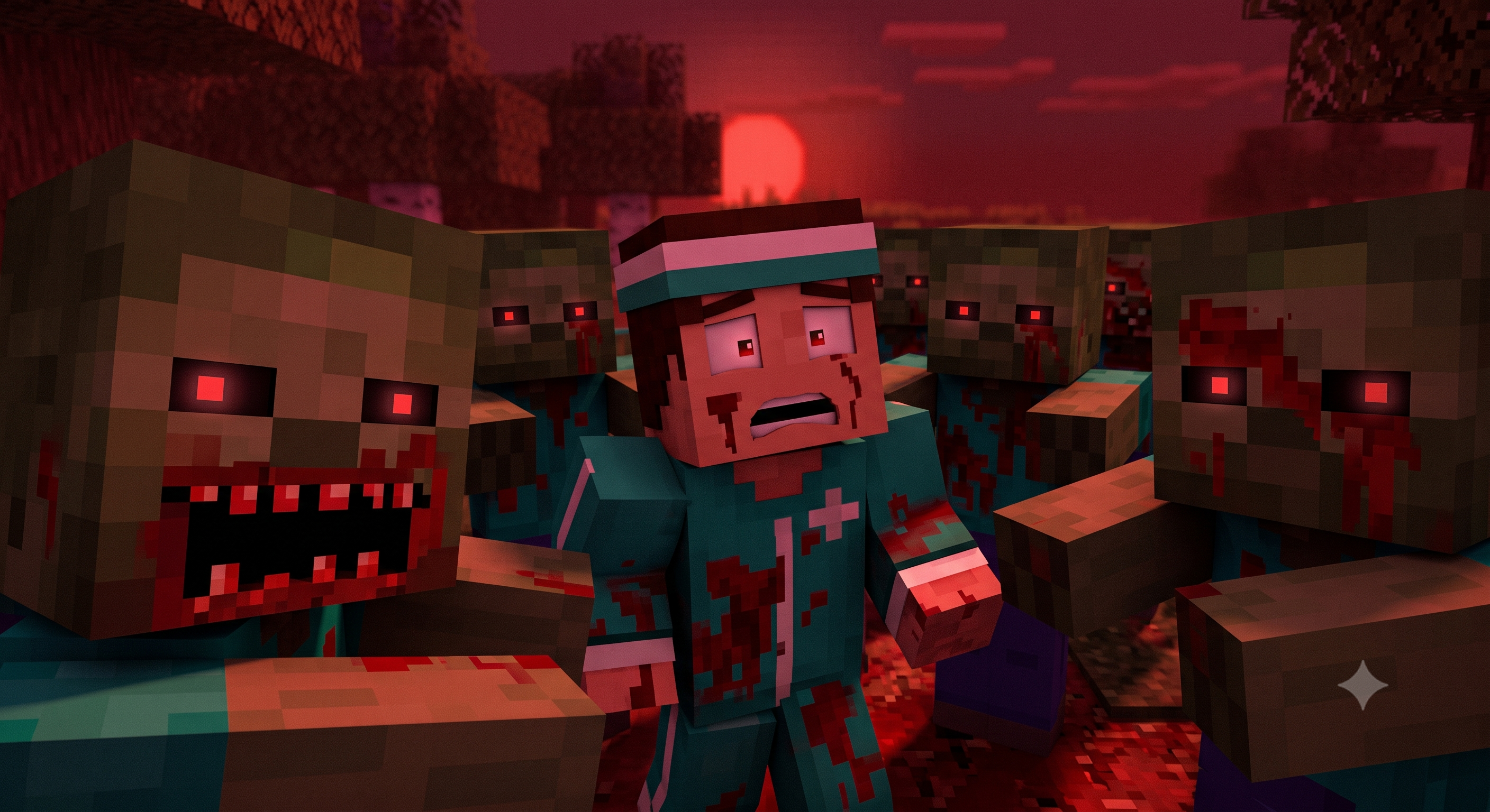 Surrounded by zombies in Run With Zombies